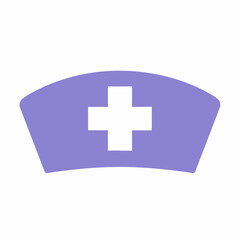 Obraz premium Nurse Cap Icon with White Cross