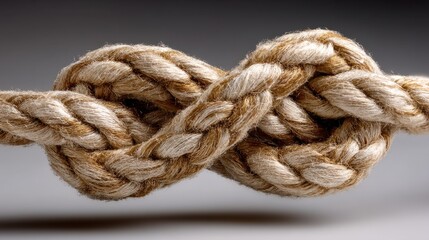 Woven Rope Pattern Forms Subtle Infinity Shape With Soft Colors and Natural Textures in Close View