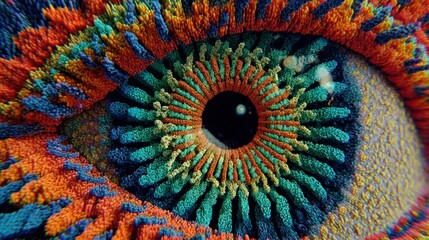 Close-up Abstract Eye With Vibrant Textures