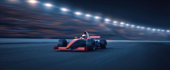 Racecar driver thrillingly conquers the track with adrenaline-fueled high-speed test runs