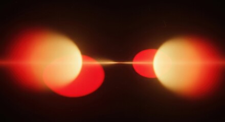 Bright lens flare with abstract light streams and bokeh effect.