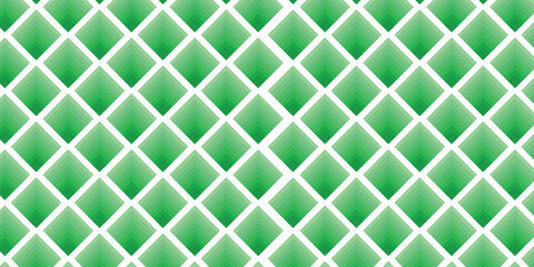 Seamless pattern of green rhombus shapes with a subtle gradient on a white background, creating a modern geometric design.