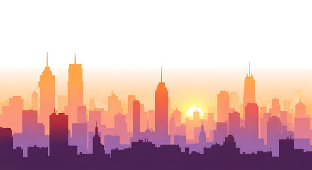 Fototapeta premium Cityscape at Sunset