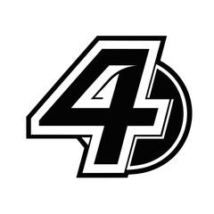 Obraz premium logo minimal letter 4