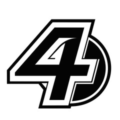 Fototapeta premium logo minimal letter 4