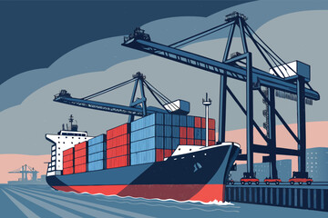 Cargo Ship Container Port