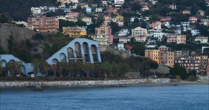 Landscape of the coast of Naples and the city in the backroom