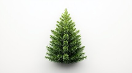 White background with a single green Christmas tree icon in the center .