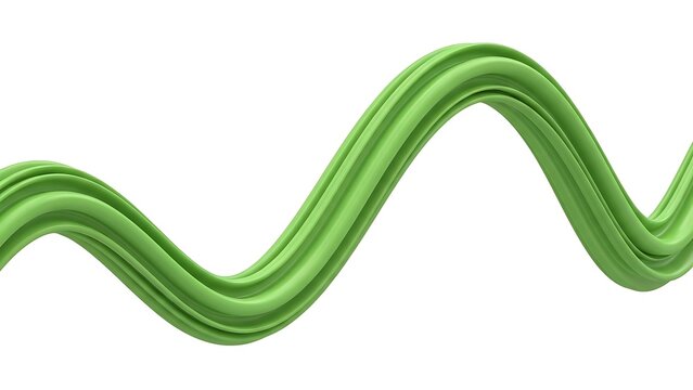 Vibrant green wavy abstract line flowing across frame