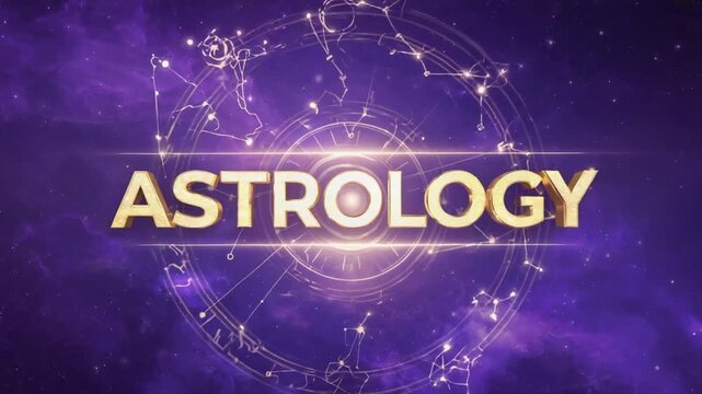 Astrology text with the galaxy in the background.