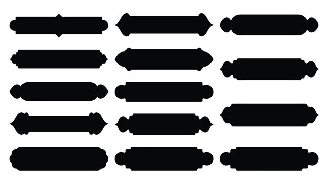 Islamic border frame collection for decorative title heading or arabic text banner shape design set