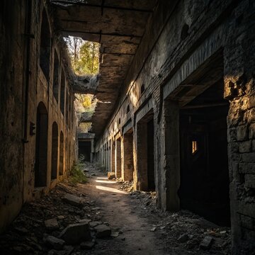 Forebodingly Oppressive Ruins Shadowy corners claustrophobic pas