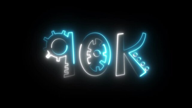 90K celebration effect motion video Glowing neon text icon animation on black background.  90k followers, like, comment, Celebration text animation.
