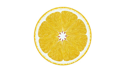 Close-up of a vibrant orange slice against a white background