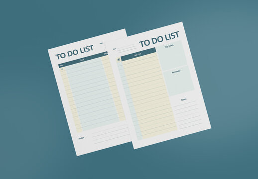 Blue And White Minimalist To Do List