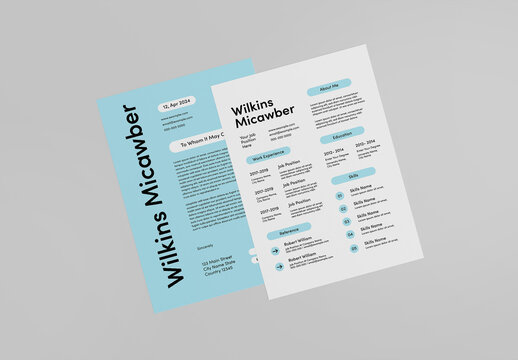 Blue Simple Resume A4