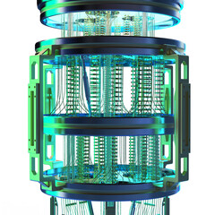 Quantum computer machine with neon light isolated