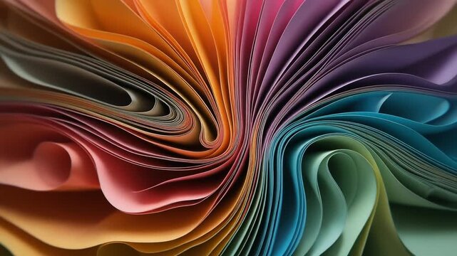 Colorful Paper Swirls: Abstract Rainbow Art for Creative Projects and Presentations