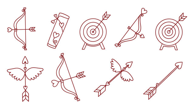 Linear cupid archery: romantic valentine's day bow and arrow set