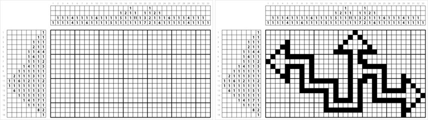 Fototapeta premium Arrow Icon Nonogram Pixel Art M_2601007