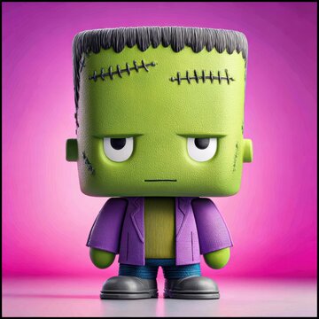 Cute Green Monster Character with an Irritable Expression for Halloween