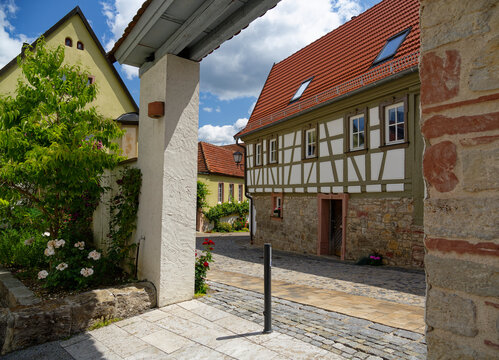Historisches Ortsbild von Erlabrunn am Main, Landkreis W&uuml;rzburg, Unterfranken, Franken, Bayern, Deutschland