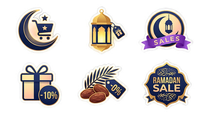 Ramadan sale labels and icons set.