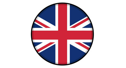 Obraz premium United Kingdom flag icon, union jack design, circle shape, patriotic symbol and country