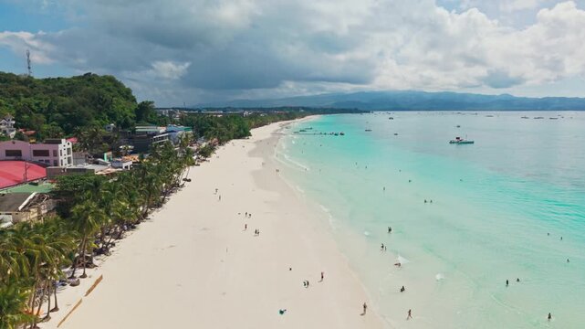 Aerial shot captures famous Willys Rock and beach stretching toward Station 1