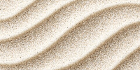 Symmetrical Rippled Patterns of White Sand on a Beach, Inviting Texture for Natural Zen Art