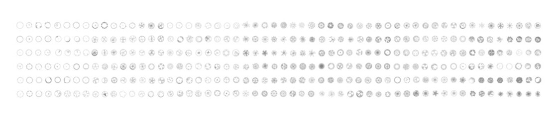 CAD Drawings. Minimal style cad tree line side view, set of graphics trees elements outline symbol for architecture and landscape design drawing. Vector illustration. © xue