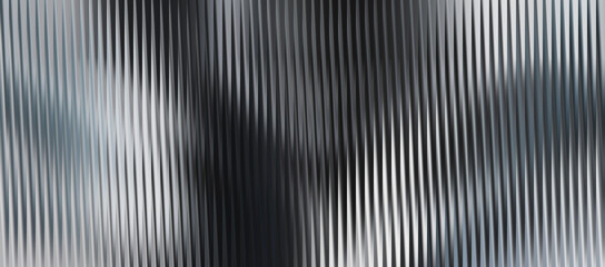 Obraz premium Abstract background texture of vertical corrugated metal or glass surface with light reflections, dark gray and silver tones