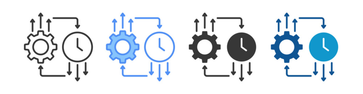 Efficiency Icon Set Multiple Style Collection