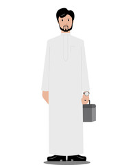 Gulf Arab man wearing traditional clothing vector illustration