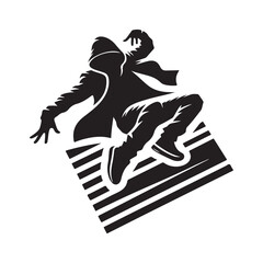 Fototapeta premium street hip hop dance style vector silhouette clip art logo design illustration icon collection. 