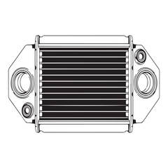 Fototapeta premium Car oil filter line art technical illustration