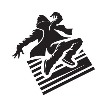 street hip hop dance style vector silhouette clip art logo design illustration icon collection.
