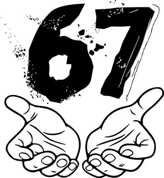 Six Seven Hands Svg, Gen Alpha Six Seven 6 7 Meme svg, Funny Six Seven svg, Seven 67 Meme Gen Alpha Slang svg