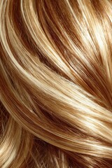 Fototapeta premium Golden blonde hair texture, closeup shot showing details 