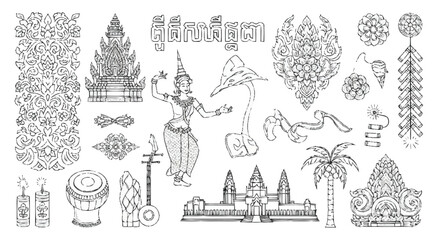 Obraz premium Traditional Thai cultural and landmarks culture temple dancer