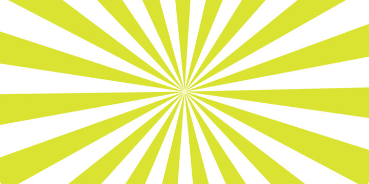 A retro sunburst background with radial yellow rays and blue stripes creates a vintage grunge paper texture pattern for an abstract vector art wallpaper design