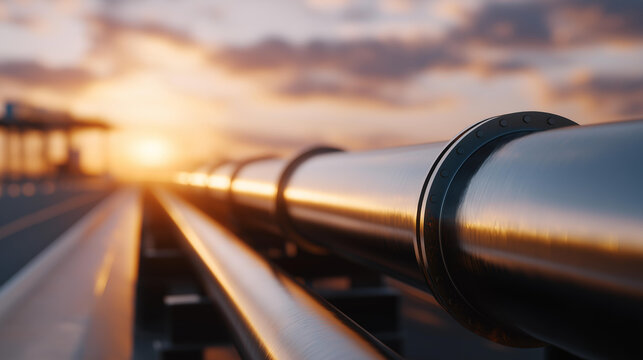 Sustainable energy planning includes monitoring a pipeline operating in desert regions, ensuring safety, efficiency, and environmental protection. cinematic color correction, natural uneven