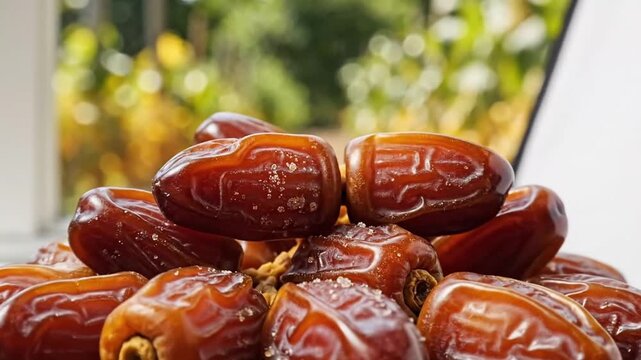 dates on a wooden table