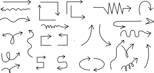 Collection of various arrows and line styles for design and illustration