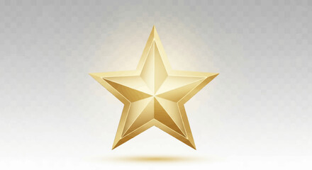 Obraz premium Radiant five-pointed star with a polished golden texture and subtle glowing effect