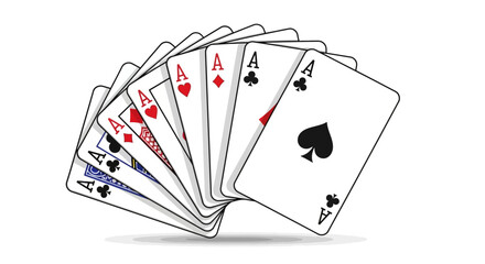 Winning Hand Aces Assortment Poker Illustration Gambling Success Strategy Risk Fortune Game