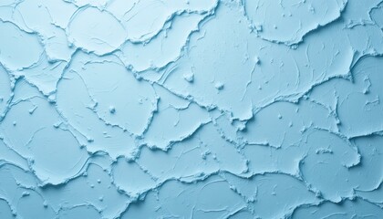 abstract light blue wall with a background of wave-shaped plaster