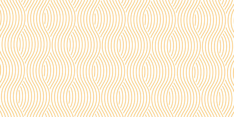 Fototapeta premium Yellow instant noodle, pasta and spaghetti texture with geometric wavy lines. Ramen, pasta vector pattern. Background abstract food illustration