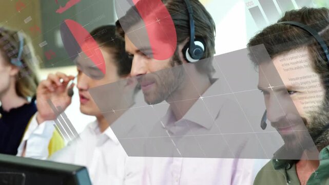Animation of graphs and dat over diverse consultants working with computers