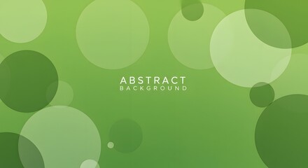 Green gradient backdrop with transparent, overlapping circles creates a modern, organic feel